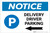 Notice: Delivery Driver Parking Left Arrow with Icon Landscape - Label