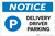 Notice: Delivery Driver Parking with Icon Landscape - Label