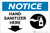 Notice: Hand Sanitizer Here Down Arrow with Icon Landscape - Label
