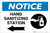 Notice: Hand Sanitizing Station Left Arrow with Icon Landscape - Label