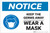 Notice: Keep the Germs Away - Wear a Mask with Icon Landscape - Label