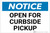 Notice: Open for Curbside Pickup Landscape - Label