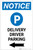 Notice: Delivery Driver Parking Left Arrow with Icon Portrait - Label