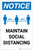 Notice: Maintain Social Distancing with Icon Portrait - Label
