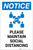 Notice: Please Maintain Social Distancing with Icon Portrait - Label