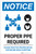 Notice: Proper PPE Required Social Distancing with Icons Portrait - Label