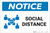 Notice: Social Distance with Icon Landscape - Label