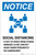 Notice: Social Distancing 6ft of Space from Others with Icon Portrait - Label