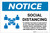 Notice: Social Distancing to Ensure Health with Icon Portrait - Label