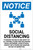 Notice: Social Distancing Wait Here Until Called with Icon Landscape - Label