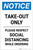 Notice: Take Out Only Please Respect Social Distancing Portrait - Label