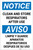 Notice: Clean And Store Respirators After Use Bilingual Spanish Portrait - Label
