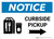 Notice: Curbside Pickup Right with Icon Landscape - Wall Sign