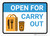 Open For Carry Out with Icon Landscape - Wall Sign