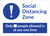 Social Distancing Zone Maximum People Allowed Blue with Exclamation Point Landscape - Wall Sign