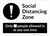 Social Distancing Zone Maximum People Allowed with Exclamation Point Landscape - Wall Sign