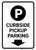 Curbside Pickup Parking Down Arrow with Icon Portrait - Wall Sign
