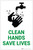 Clean Hands Save Lives with Icon Portrait - Label