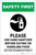 Safety First: Please Use Hand Sanitizer - Before Eating or Handling Food with Icon Portrait - Label