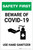 Safety First: Beware of COVID-19 - Use Hand Sanitizer with Icon Portrait - Label