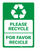 Please Recycling / Por Favor Recicle - Bilingual (Spanish) - Wall Sign