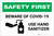 Safety First: Beware of COVID-19 - Use Hand Sanitizer with Icon Landscape - Label