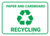Paper and Cardboard Recycling - Wall Sign