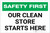Safety First: Our Clean Store Starts Here Landscape - Label