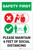 Safety First: Please Maintain 6 Feet of Social Distancing with Icons Portrait - Label