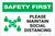 Safety First: Please Maintain Social Distancing with Icon Landscape - Label