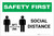Safety First: Social Distance 6 Ft 2m with Icon Landscape - Label