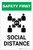 Safety First: Social Distance 6 Ft with Icon Portrait - Label