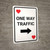 Casino - One Way Traffic Hearts Playing Card with Arrow Right Portrait - Wall Sign