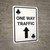 Casino - One Way Traffic Clubs Playing Card with Arrow Up Portrait - Wall Sign