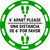 6 Ft Apart Please Una Distancia de 6 ft Por Favor - Casino Green - Floor Sign
