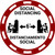 Social Distancing Bilingual Spanish - Casino Red - Floor Sign