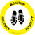 Caution: Shoe Print Down Circular - Floor Sign