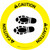 Caution: Shoe Print Left Circular - Floor Sign