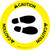 Caution: Shoe Print Right Circular v2 - Floor Sign