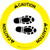 Caution: Shoe Print Right Circular - Floor Sign