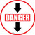 Danger: Down Arrows Circular - Floor Sign