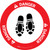 Danger: Shoe Print Down Circular - Floor Sign