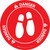 Danger: Shoe Print Down OSHA Circular v2 - Floor Sign