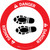Danger: Shoe Print Left Circular - Floor Sign