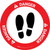 Danger: Shoe Print Up OSHA Circular - Floor Sign