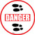 Danger: Shoe Prints Left Circular v2 - Floor Sign
