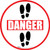 Danger: Shoe Prints Up Circular v2 - Floor Sign