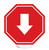 Down Arrow Stop Circular - Floor Sign