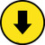 Down Arrow Yellow Circular - Floor Sign