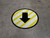 Down Arrow Yellow and White Circular - Floor Sign